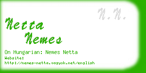 netta nemes business card